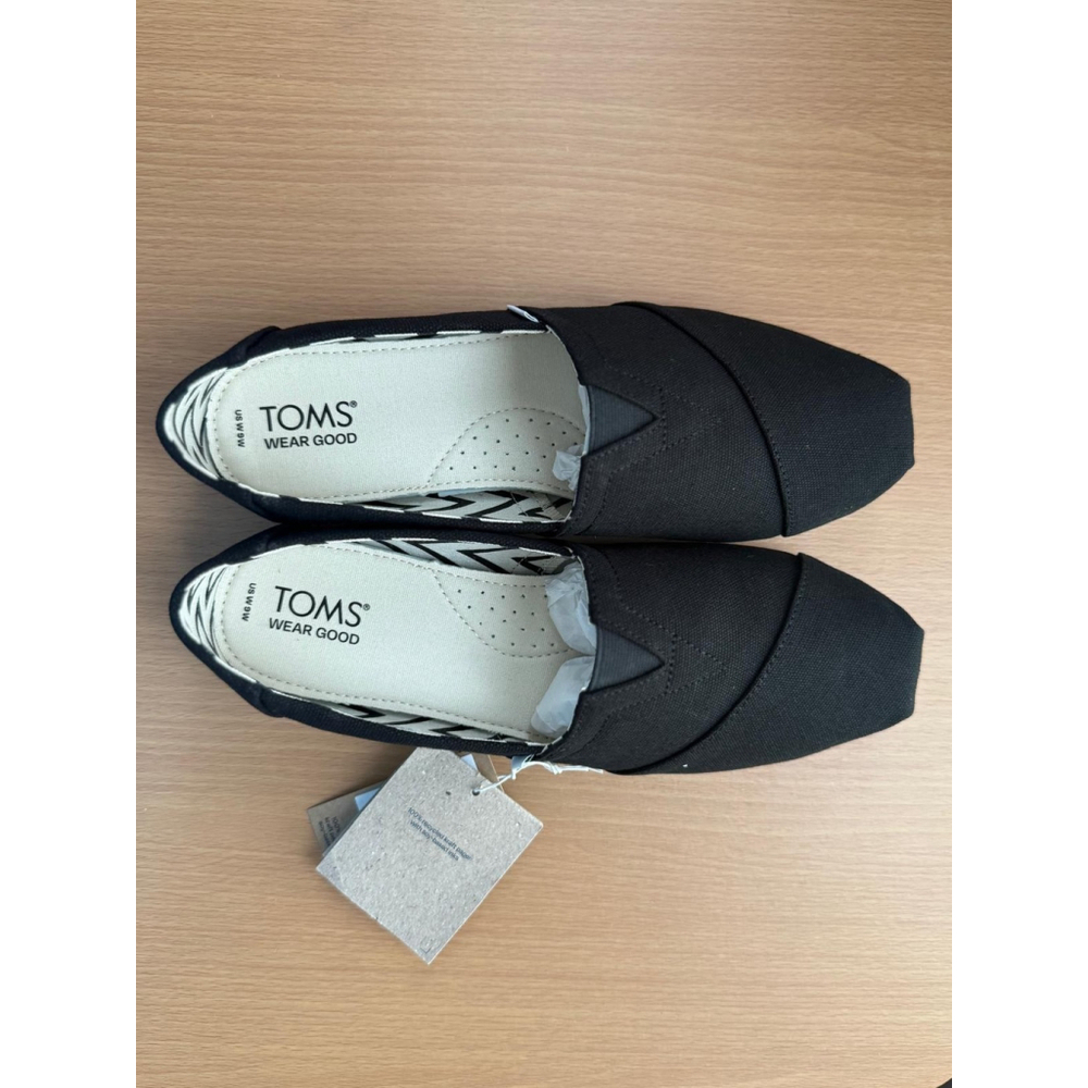 Toms Womens Alpargata Classic BLACK Canvas Slip-On Sneakers SZ 9 W - Picture 10 of 14